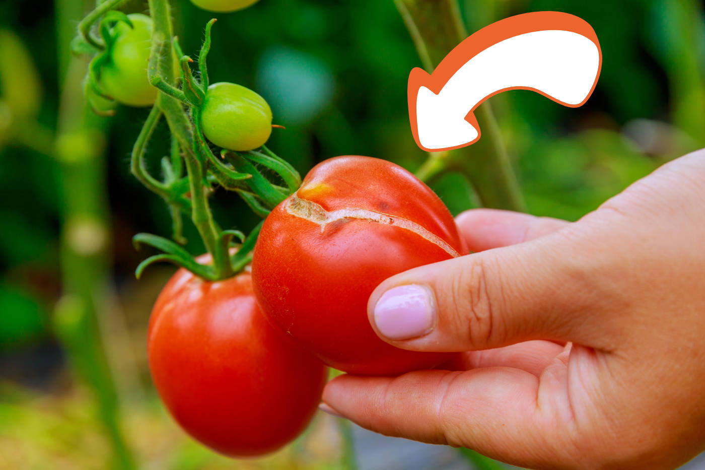 Owoce pomidorów pękające na krzaku